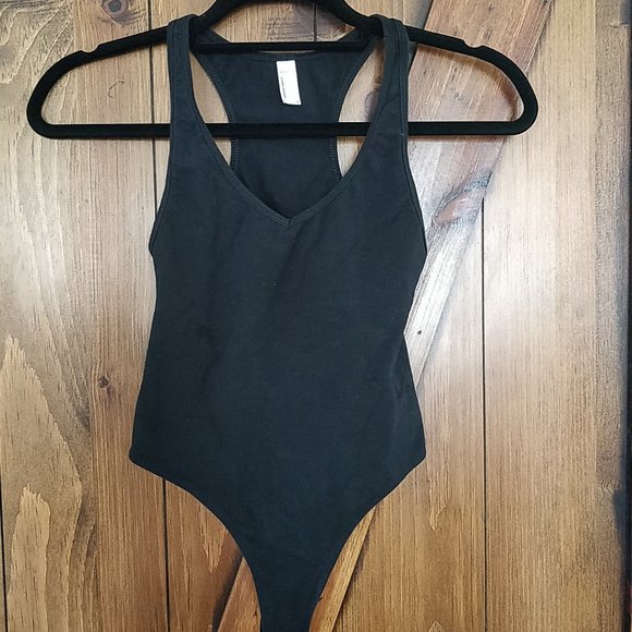 American Apparel black racerback thong bodysuit - Picture 1 of 4